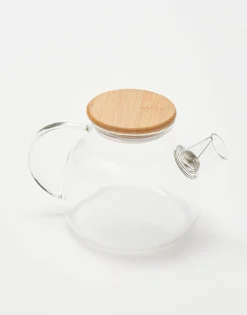 Tetera Cristal Tapa Bambú